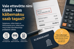 Vale ettevõtte nimi tšekil ja sisendkäibemaksu mahaarvamine