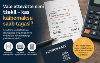 Vale ettevõtte nimi tšekil ja sisendkäibemaksu mahaarvamine